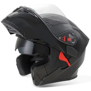 

Fashion Visor Exposing Double Lens Face Motorcycle Helmet Winter Open Face Racing Helmets Motocross Face Protector