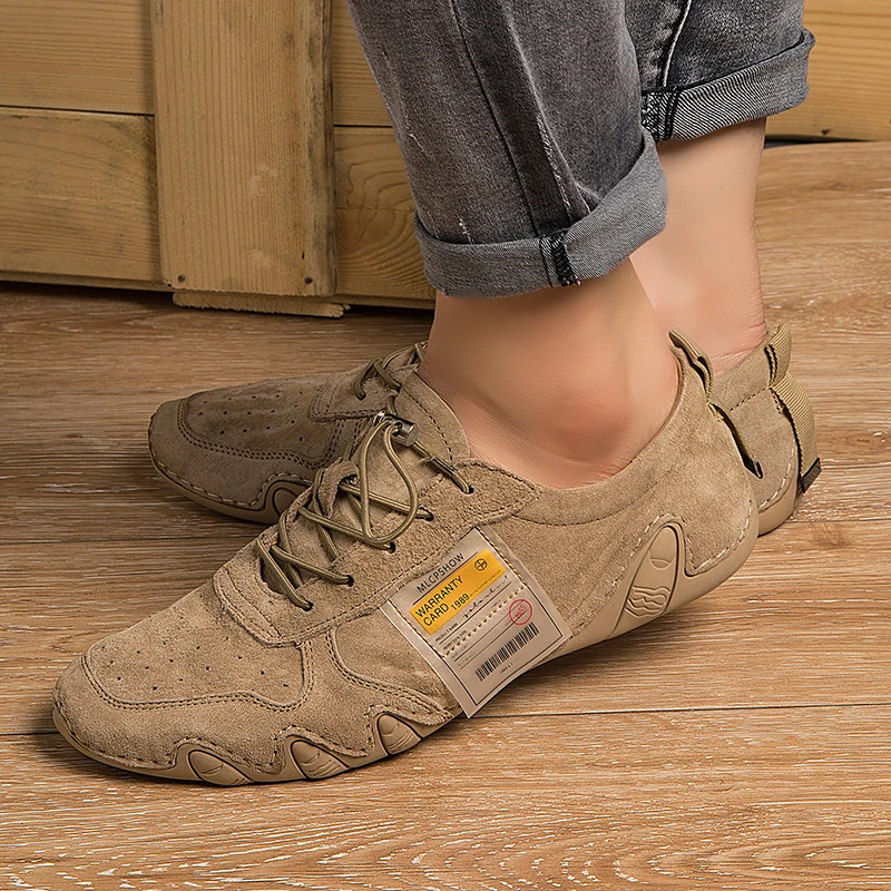 

Fashion outdoor Leather Men Casual Shoes For Men Fashion Four Season Men Flats Shoes Lace-up comfortable walking men shoes w5