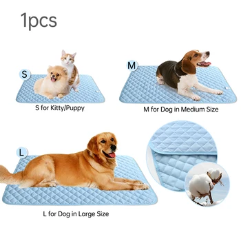 

S/M/L Self Cooling Cool Pet Dogs Mat Heat Relief Non-Toxic Cool Fabric Blue Pet Cushion For Dog Cat Summer