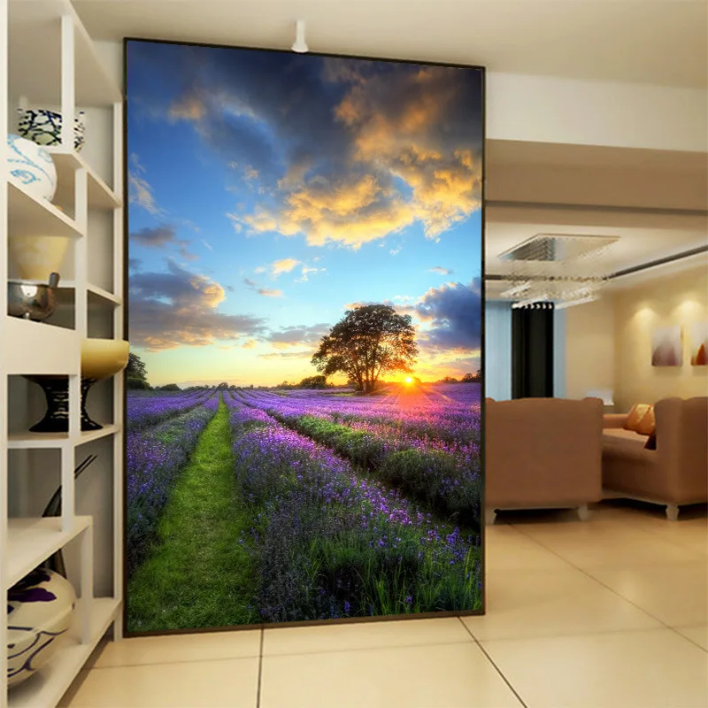 

3DCustomized wallpaper mural large natural view painting with setting sun as vertical background the corridor screen ect.