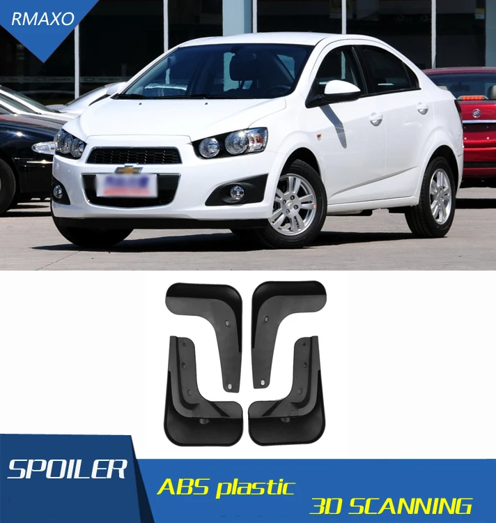 Брызговики передние цветные и задние для Chevrolet Aveo 2007-2011 модифицированные крыло