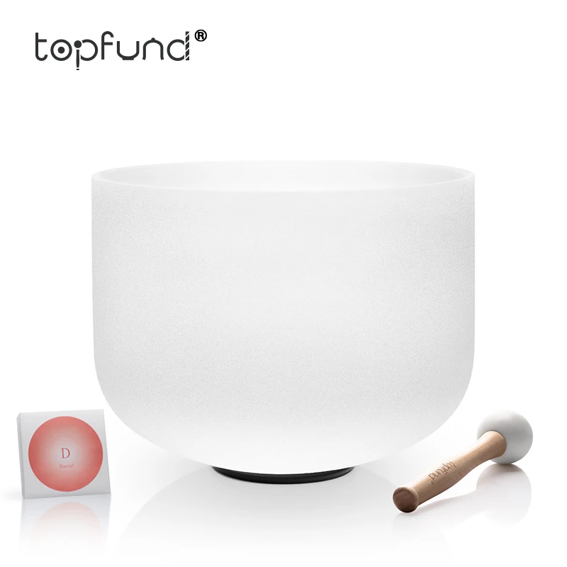 TOPFUND 432hz/perfect pitch Tuned D Note Sacral Chakra Frosted Quartz Crystal Singing Bowl 12&quot | Спорт и развлечения