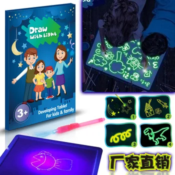 

2019 LED Luminous Drawing Board Graffiti Doodle Drawing And Developing Toy Educational Magic Draw Gift Kids New