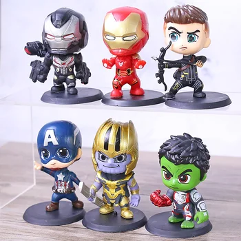 

Avengers Endgame Thanos Hulk Captain America Iron Man War Machine Hawkeye PVC Action Figures Toy 6pcs/set