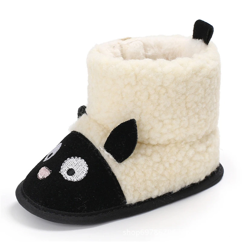 Детские сапоги Утепленная одежда с животным узором; зимние домашние сапожки, для младенцев, для новорожденных, для тех, кто только начинает ходить, для маленьких девочек; обувь для мальчиков, на мягкой подошве, женская обувь - Цвет: 188-Black