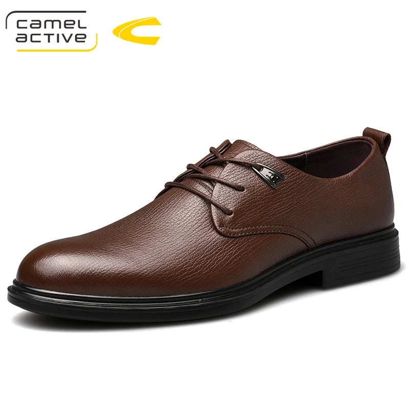 Camel Active/новые деловые мужские туфли; Повседневная обувь; офисные/свадебные туфли из натуральной кожи в стиле ретро; мужские туфли из воловьей кожи в английском стиле - Цвет: Коричневый
