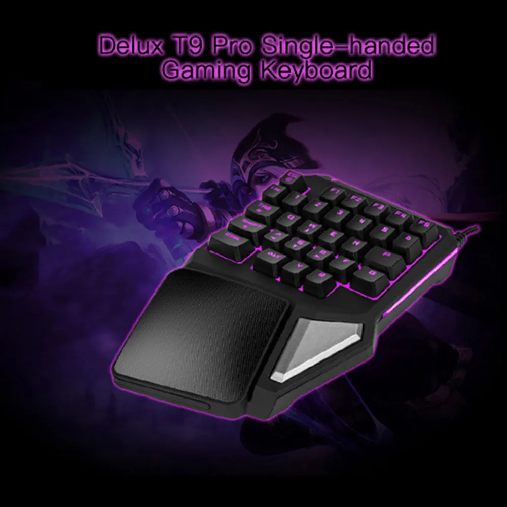Проводная игровая клавиатура Delux T9 Pro M625 PMW3360 комбинированная эргономичная