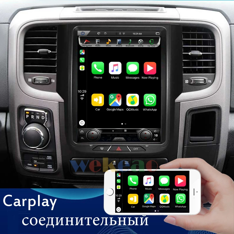 Wekeao вертикальный экран Tesla стиль 10,4 ''Android 8,1 автомобильный Dvd мультимедийный плеер для Dodge ram радио Automotivo- 4G