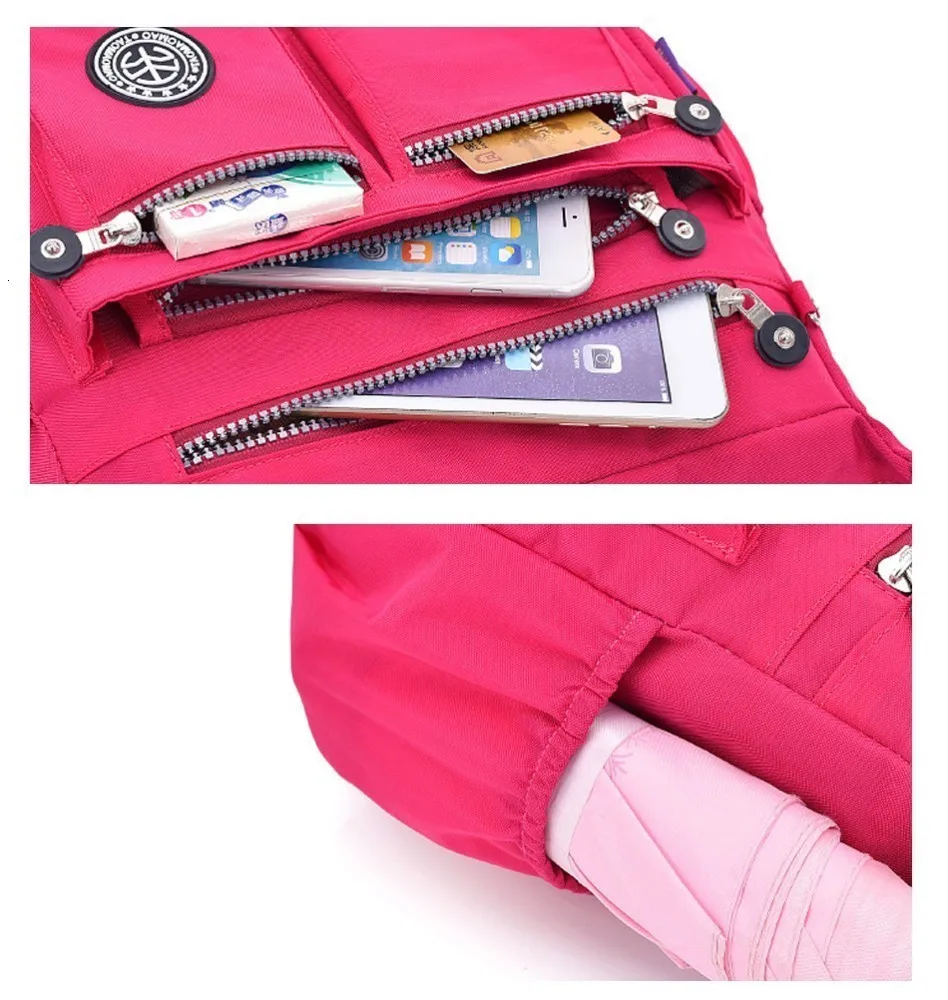 Hc810f72589a14c2f932098a76ced1258U - Ladies Fashion Shoulder Bags for Women  Waterproof Nylon Handbag Zipper Purses Messenger Crossbody Bag sac a main