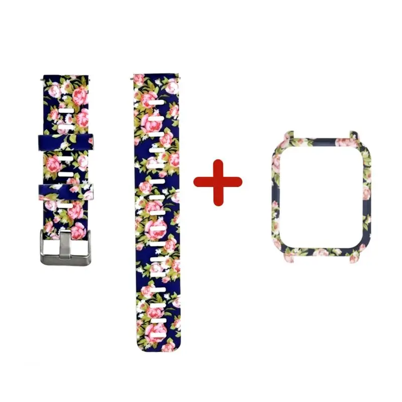 1Set Soft Silicone Watchband Wrist Strap Hard PC Protective Case Shell Skin Protector for Xiaomi Huami Amazfit Bip Bit Youth Sma - Цвет: 5