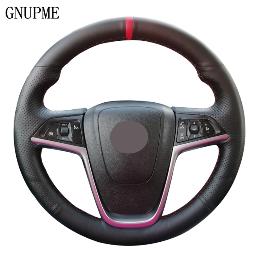 

Artificial Leather Car Steering Wheel Cover Red Marker For Opel Astra J 2010- 2015 Mokka 2013 - 2016 Insignia 2009 - 2013 Meriva