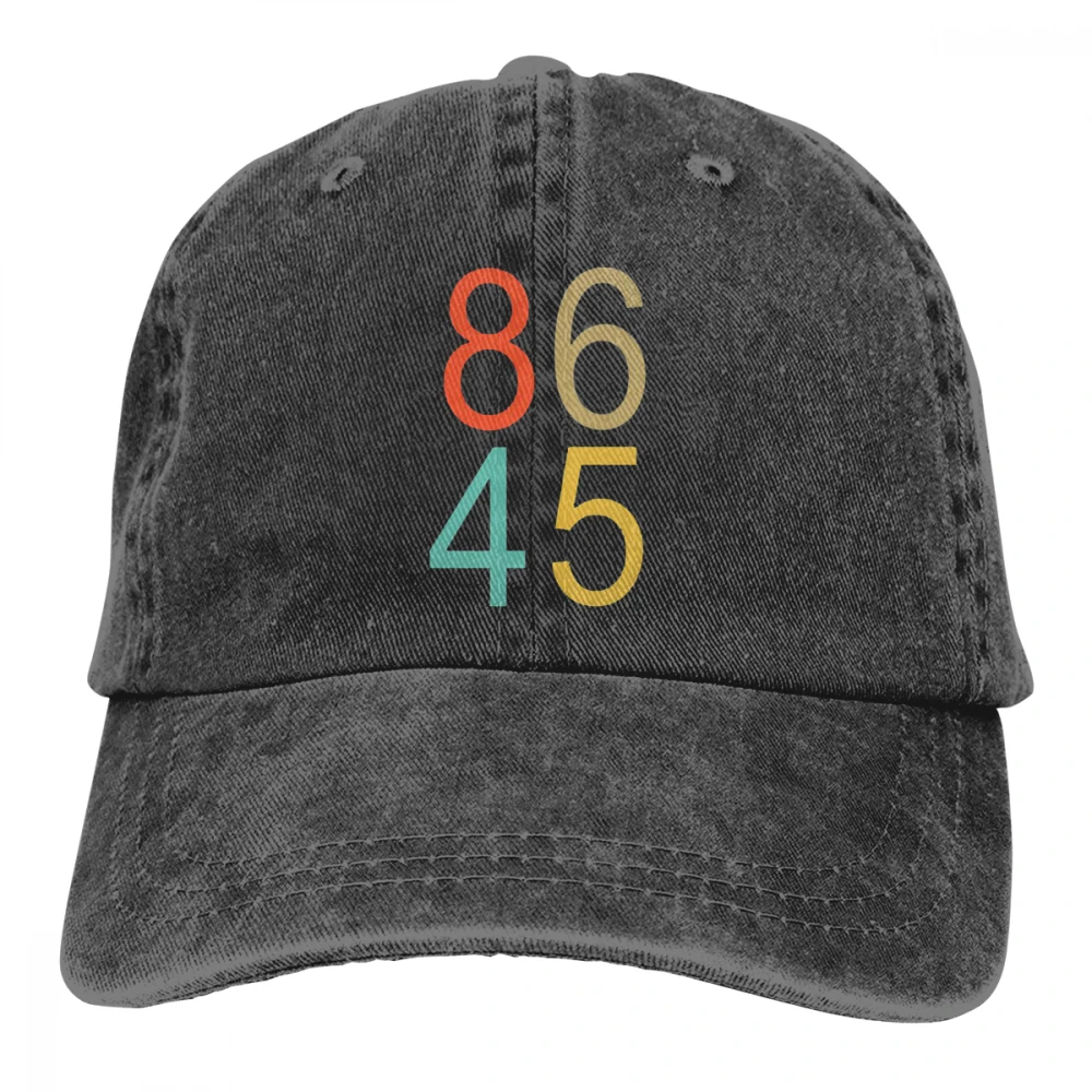 86 45 Trump Casquette черные унисекс Мужские Женские джинсовые бейсболка с ремешком кепки регулируемые Гольф папа шляпа