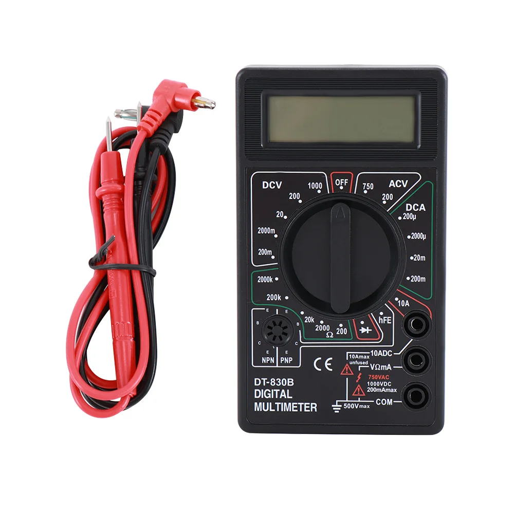 DT-830B Цифровой вольтметр, амперметр, Омметр мультиметр портативный тестер DT830B AC DC 750/1000 В Ампер Вольт Ом домашний тестер