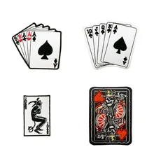 Все SPADES Покер суицид Король Череп игральная карта Бэтмен карта Джокера Темный рыцарь вышитая металлическая аппликация патч