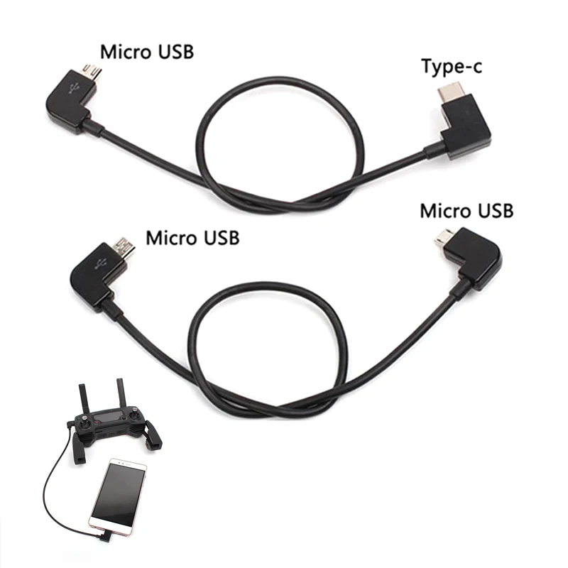 Кабель для передачи данных DJI Spark/MAVIC Pro/Air 1Mavic 2 /Mini Control Micro USB to Lighting/Type C/Micro line xiaomi |