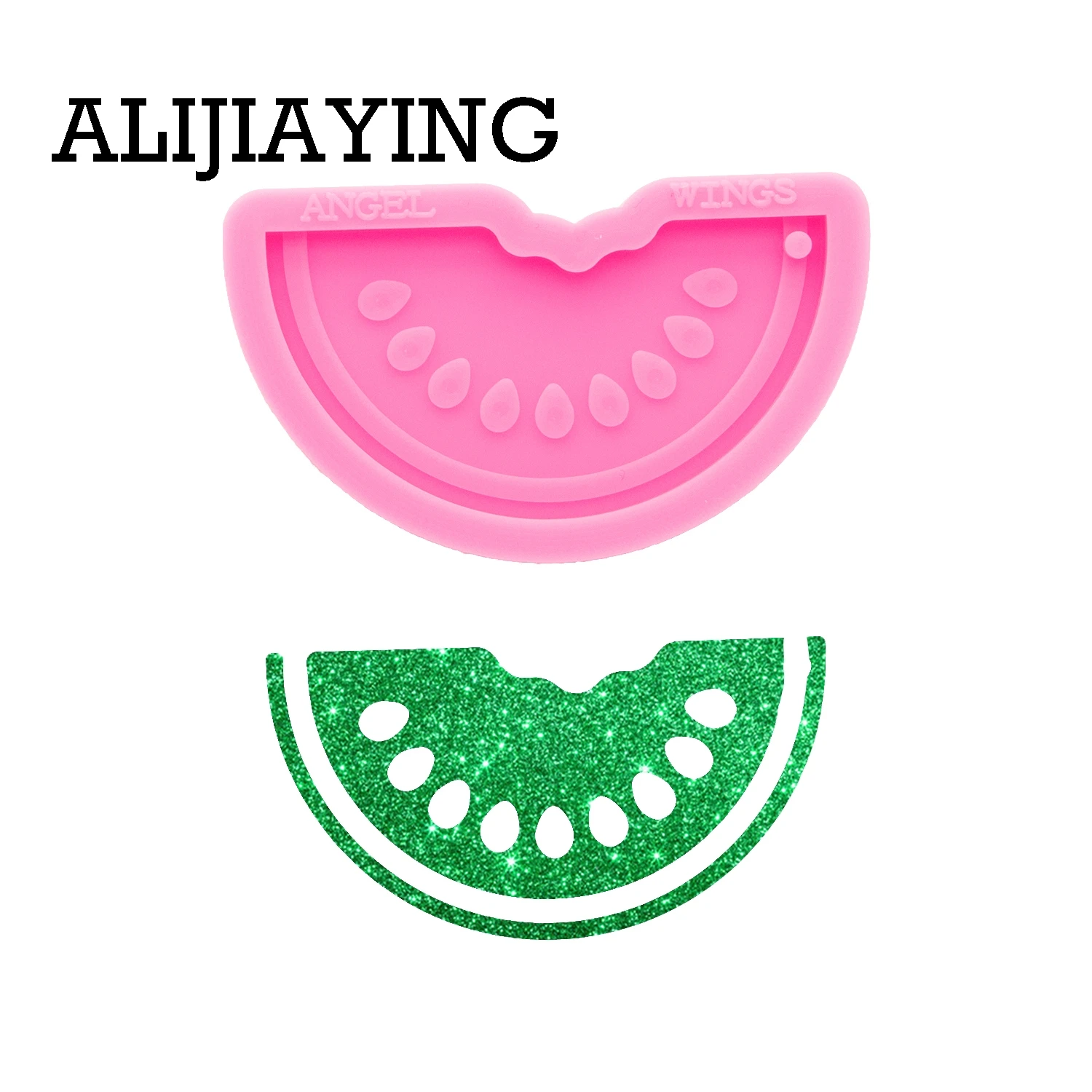 DY0534SuperGlossyWatermelonKeychainSiliconeMoldNotstickyEpoxyCraftMoldsDIYforResin