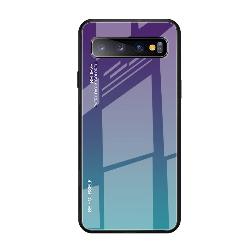 Роскошный чехол Aurora для samsung Galaxy S10 S9 S8 Plus Note 10 Pro 9 8 градиентная задняя крышка Aurora для samsung M30 20 10 40 чехол - Цвет: Blue