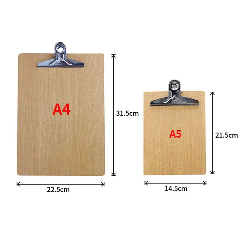 A4 A5 Wooden Clipboard Folder Paper Ticket Bills Document File Clip WordPad Office School Writing Board Clamp Holder Stationery writing clipboard transparent clipboard