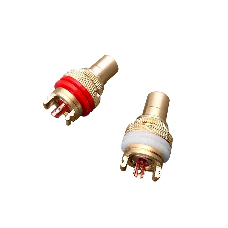 8pcs Red+White RCA Female Socket Chassis High Quality RCA CMC Female Connector Phono Copper Plug Amp HiFi