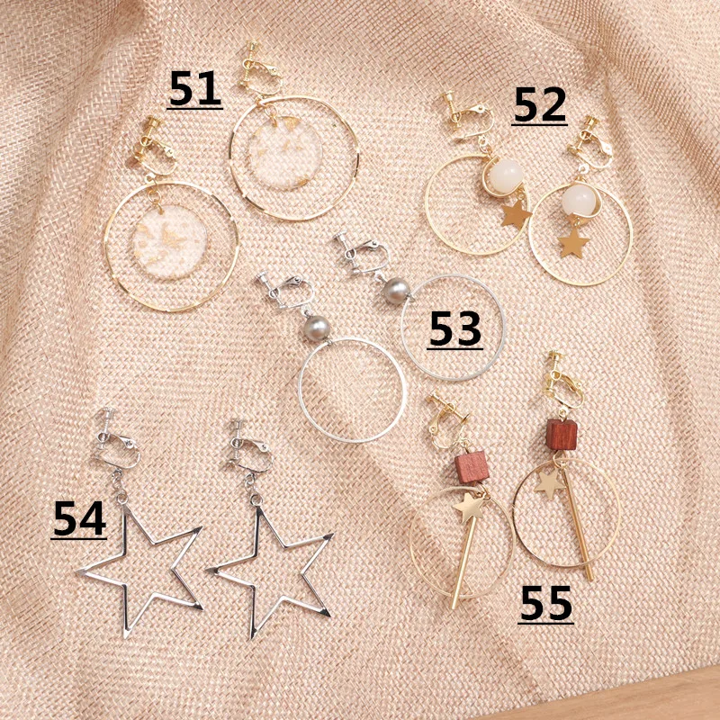 5pairs style 11 Бренд Grace Jun 5 пар/компл. в Корейском стиле серьги-клипсы не пирсинг для Для женщин модные роскошные студент вечерние нужно не проколотых ушей серьги - Окраска металла: 5pairs style 11