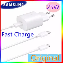 Original Samsung Super Fast Charging EU 25W Wall Power Adapter 3A Type-C To Type-C Cable For Galaxy Note 10 S20 Ultra S20+