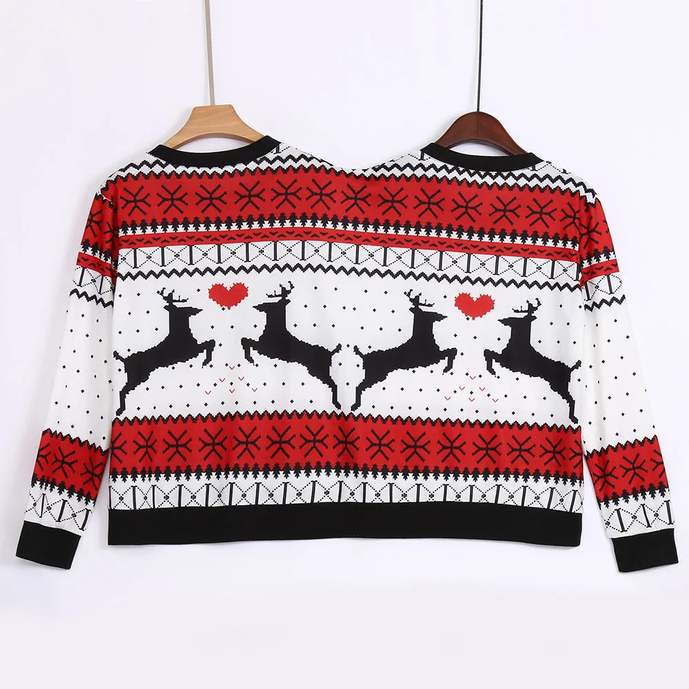 Зимний парный свитер, пуловер, свитер для двух человек, парные пуловеры, новинка, Рождественский свитер для женщин, пуловер, Джерси