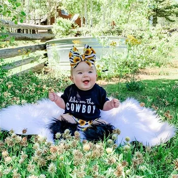 

Toddler Girl Clothes Newborn Infant Kids Baby Summer Short Sleeve Tops+Floral Short+Headband Outfits 3Pcs Set Costume Clothing