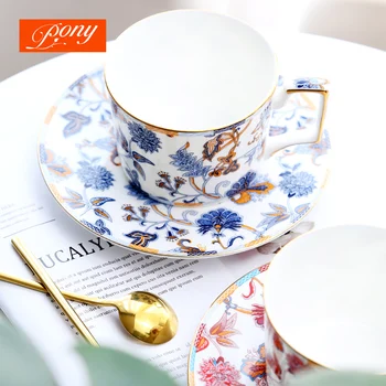 

Luxury Nordic Tea Cup High Quality British Ceramic Cup Creative Modern with Spoon Xicara De Afternoon Coffee Cups SC MM60BYD