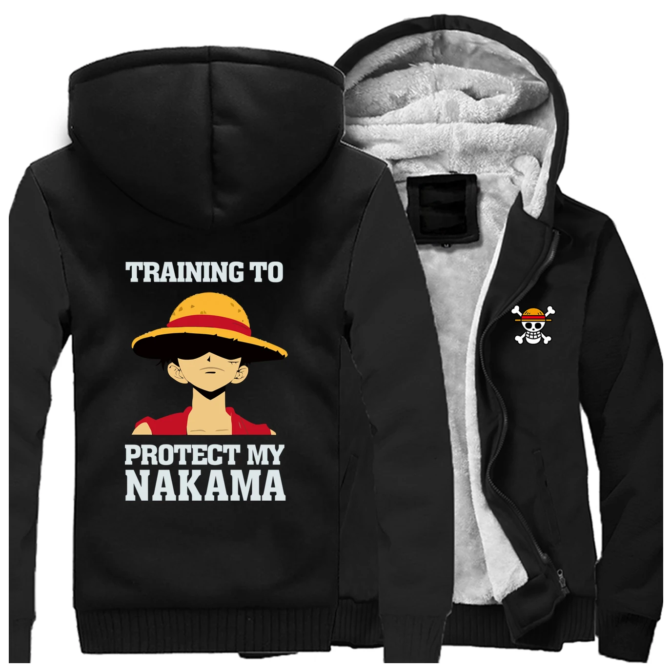 One piece мультфильм аниме Луффи зима горячая Распродажа толстовки человек реглан Пальто Толстая Толстовка уличная Мужская модная теплая одежда