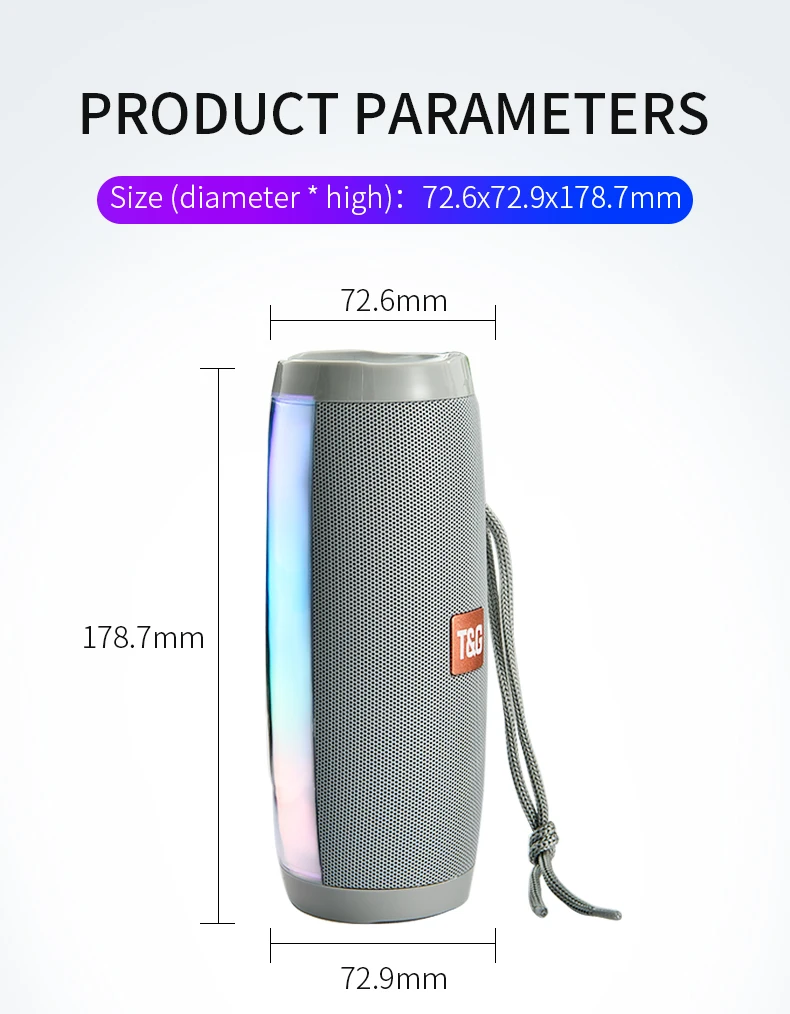 Portable Speakers Wireless Music Column Bass Sound Box Music Center HIFI Bluetooth Speaker TF FM Radio with LED Music Light Portable Speakers Wireless Music Column Bass Sound Box Music Center HIFI Bluetooth Speaker TF FM Radio with LED Music Light
