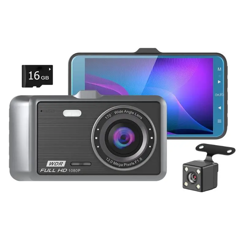 Anytek A60 4 дюймов ADAS Dash Cam DVR Автоматическая Автомобильная камера рекордер зеркало HD 1080P Dashcam LDWS Starlight ночное видение - Название цвета: with 16GB TF