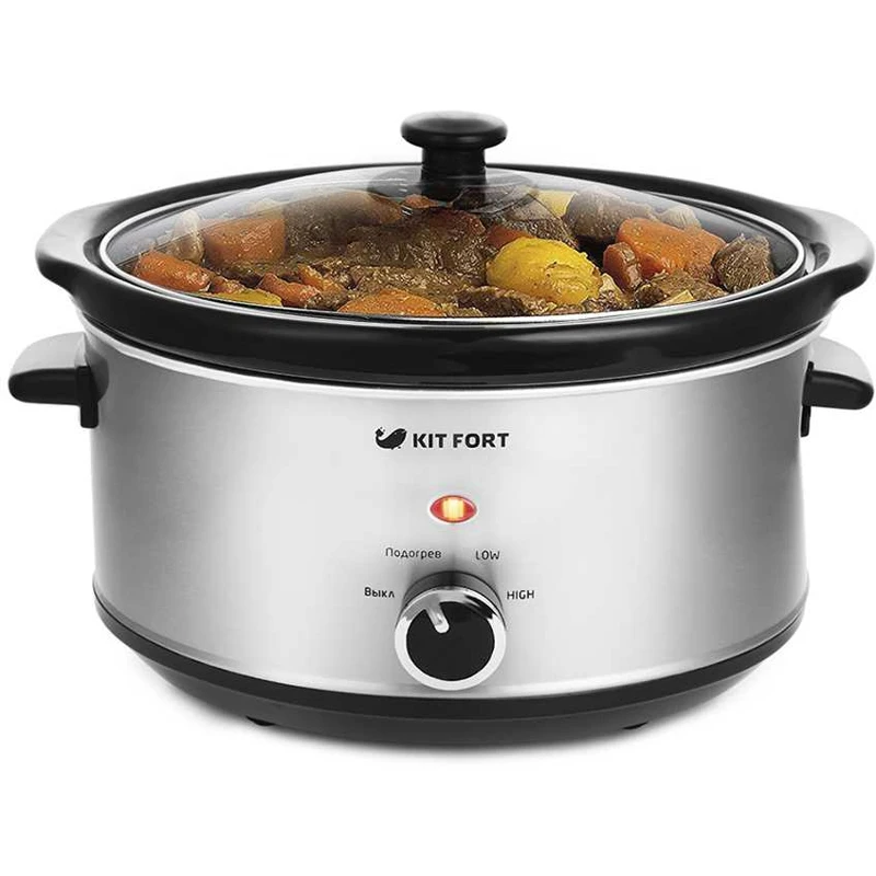 Slow cooker kitfort kt-207, 200 W, silver/black ► Photo 1/6