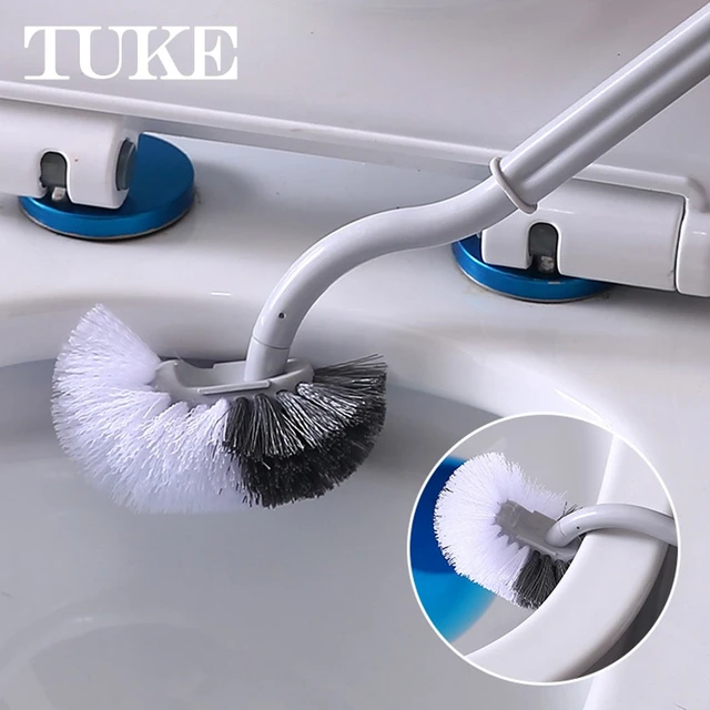 2pc Bending Toilet Brush Side Corner Cleaning Brush Bathroom