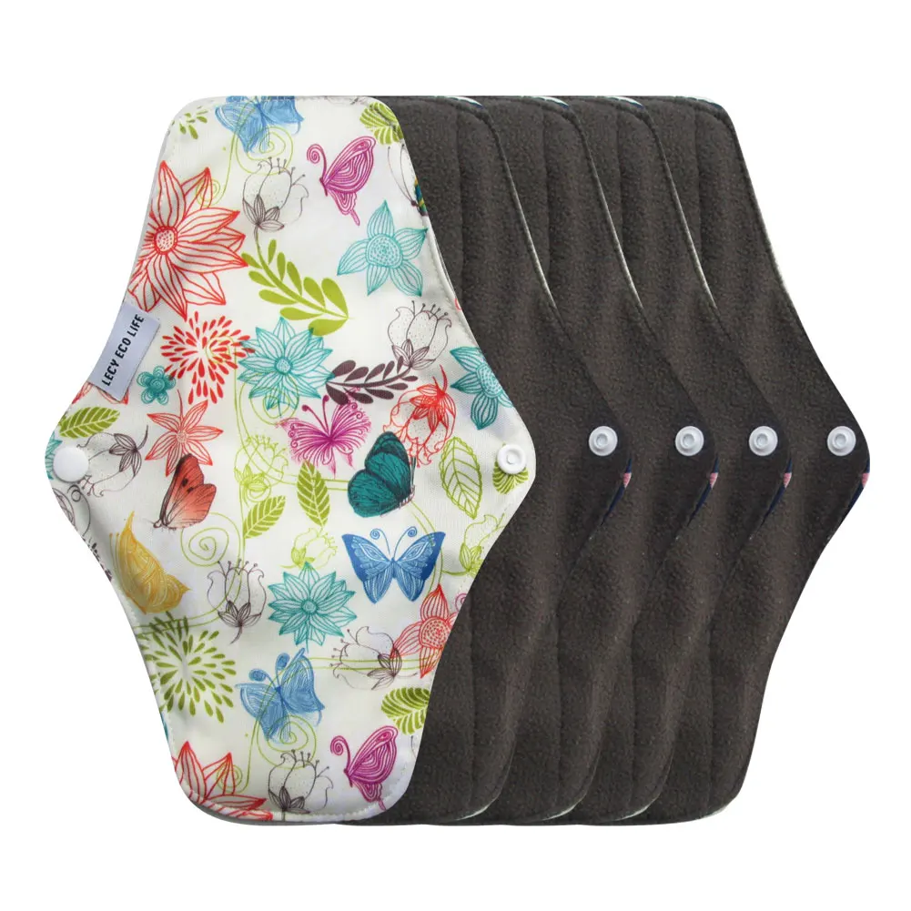 

Free shipping Super Absorbent Feature good quality bamboo charcoal washable reusable waterproof mama cloth sanitary napkin pads