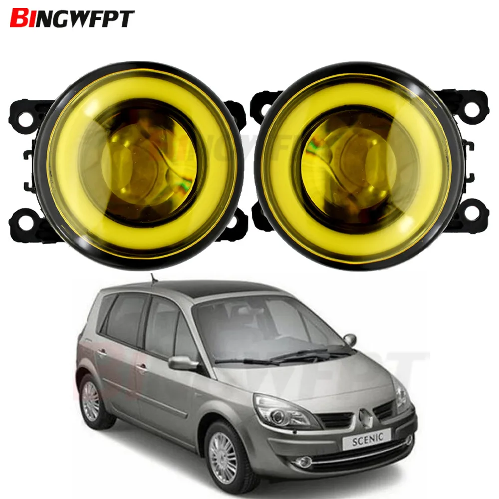 2 шт./пара Противотуманные фары Angel Eye светодиодный фонарь для Renault Duster Captur Clio Koleos Scenic Twingo широта флюенс Kadjar Kwid Lodgy