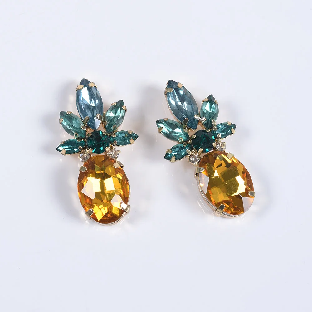 

Pineapple Crystal Drop Dangle Earrings for Women 2019 Hot Sale Boho Rhinestone Statement Earring Fashion Jewelry Bijoux
