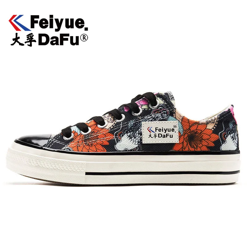 

Feiyue Canvas Shoes 3007 Chinese Style Color Plant Women Shoes Casual Vulcanized Flats Autumn Newest Comfortable Fashion Sneaker