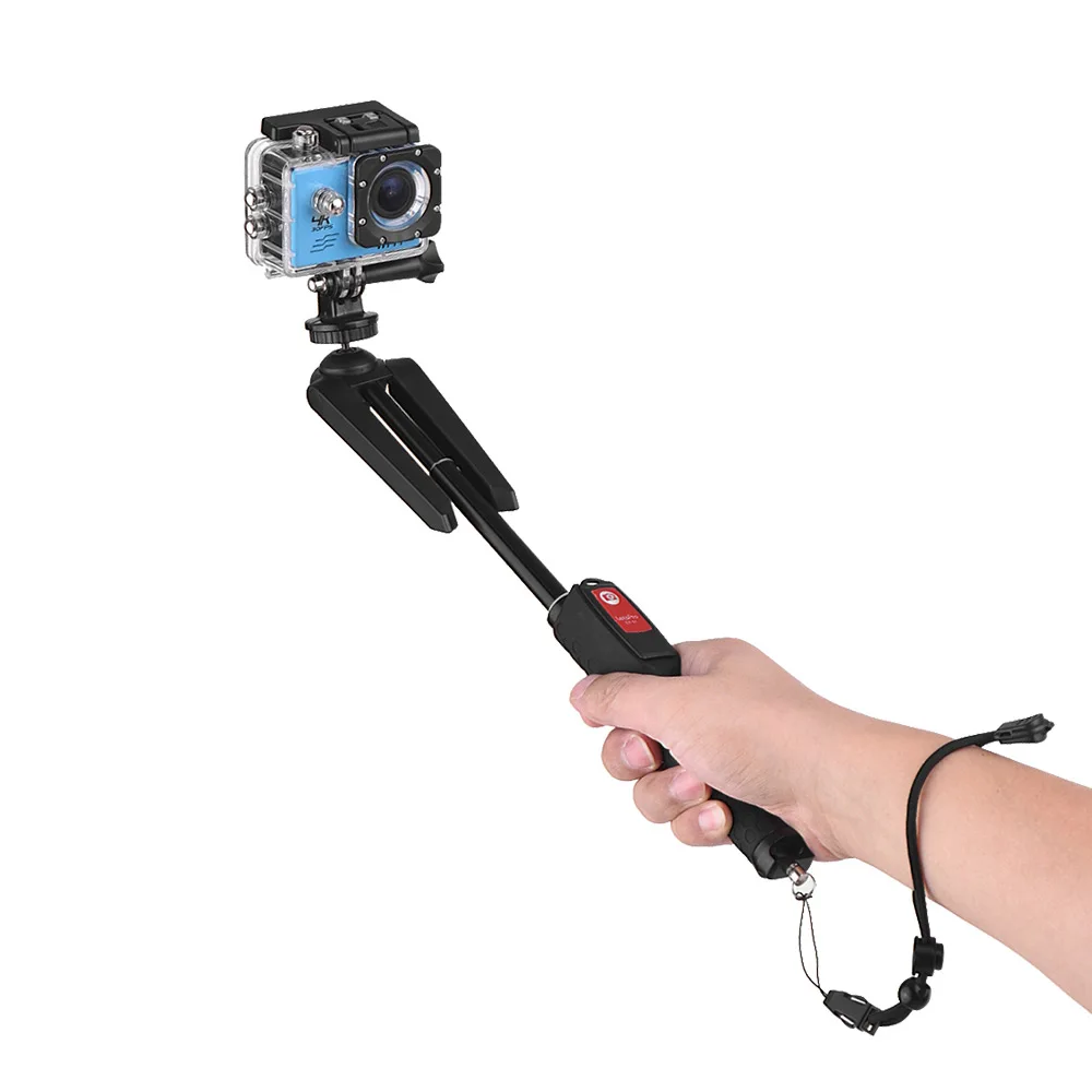 4-секционный селфи-палка для iPhone samsung интегрированный Настольный Штатив для GoPro Hero С телефонным пультом управления Управление
