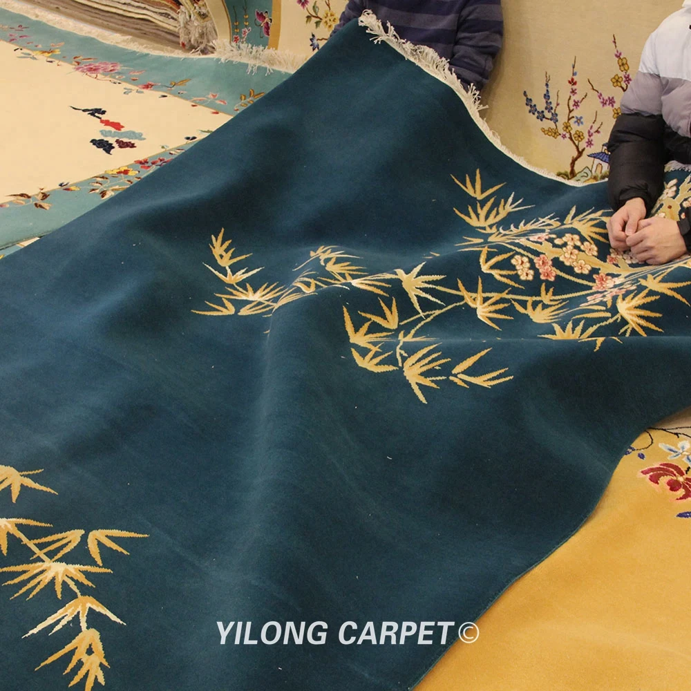 YILONG 6'x9' Bamboo Design Hand knotted Woollen Art Deco Wool Area Rug Carpets(TJ2018025S