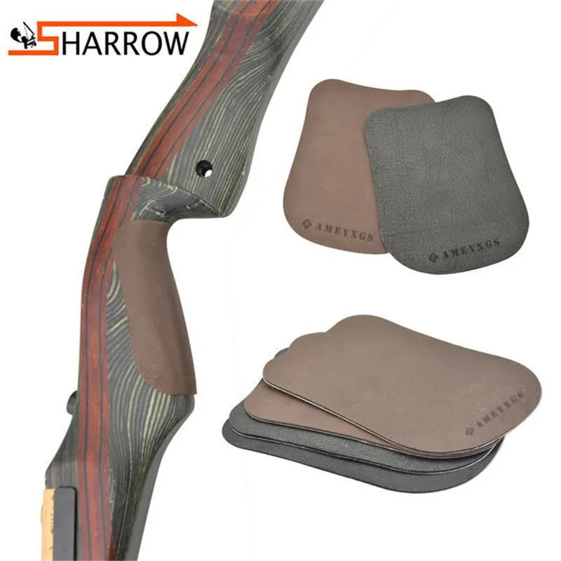 1pc Shooting Accessories Recurve Bow Riser Leather Grip Mat Bow Handle Non-slip Mat Traditional Bow Hunting Protective Gear 10 20pcs bow riser absorb sweat band non slip stretchy handle grip tape band rope wrap for hunting shooting archery accessories