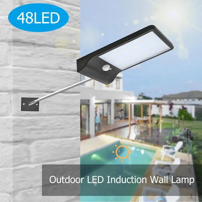 

48LED Outdoor Solar Wall Light with Pole IP65 Waterproof Motion Sensor Lamp