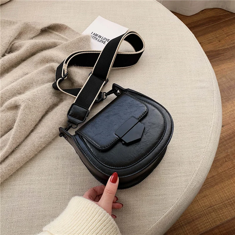 Black Handbags Женские сумки Мини одноцветные седельные сумки из искусственной кожи для женщин модные одноцветные сумки через плечо женские сумки - Цвет: Black Handbags