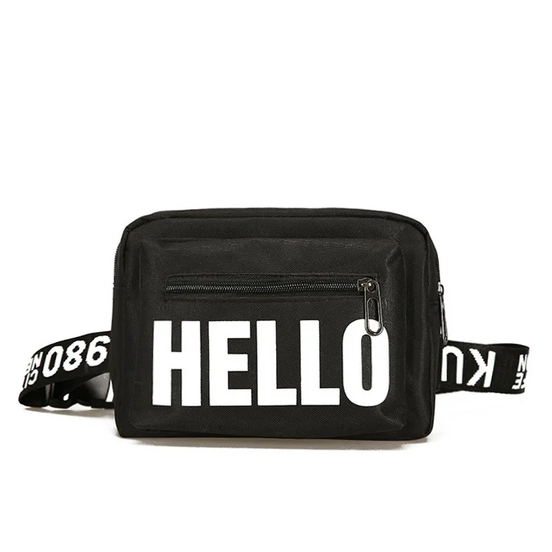 

Letter Pockets Shoulder Messenger Bag Large-Capacity Fashion Street Wear Change Makeup Storage Bag Female Waist Bag G107