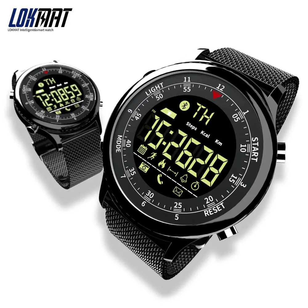 Умные часы LOKMAT с Bluetooth, водонепроницаемые, спортивные, мужские, цифровые часы, ультра-долгий режим ожидания, напоминание о звонках, умные часы для Ios и Android
