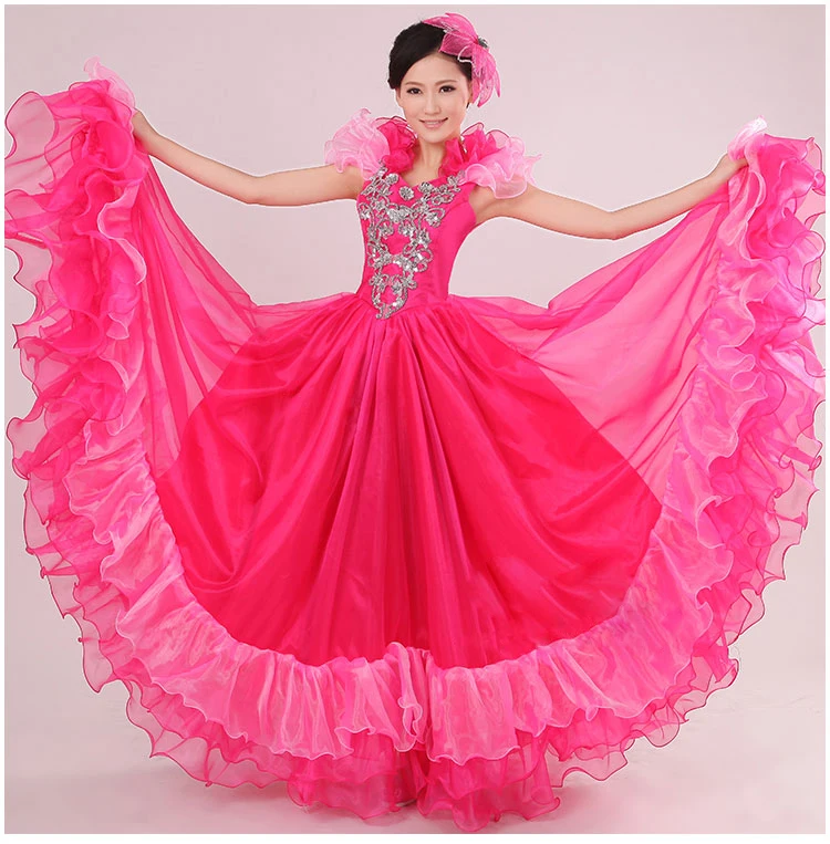 Испанская коррида живота 370 градусов танец платье юбка длинный халат фламенко юбки для девочек красный фламенко платья для женщин девочек