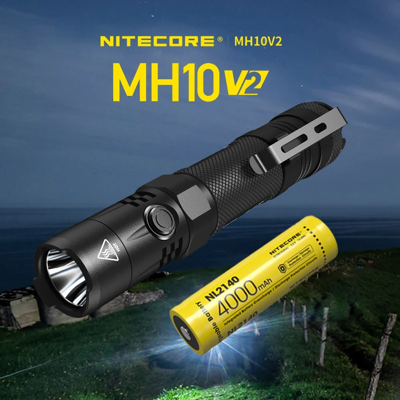 Светодиодный фонарик NITECORE MH10 V2 1200 люмен двойное топливо EDC с аккумулятором NL2140 4000