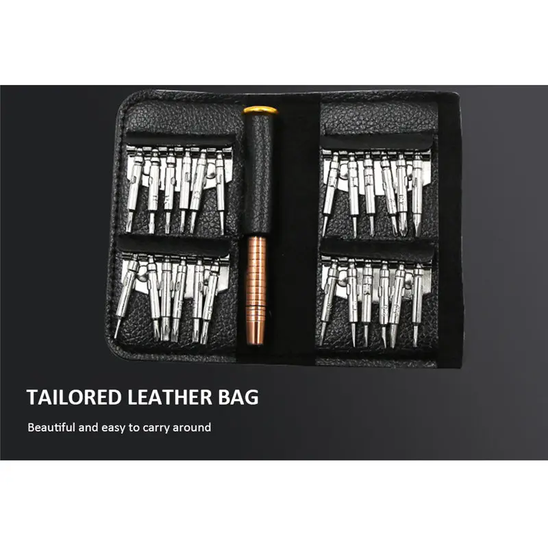 25 in1Torx Набор отверток, многофункциональный кожаный чехол, ручная отвертка, набор головок для мобильного телефона iphone, ПК, инструмент для ремонта