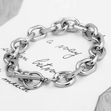 New Stainless Steel Cuban Chain Link Bracelets For Women Mens Bracelets Hip hop Punk Rock Men Jewelry