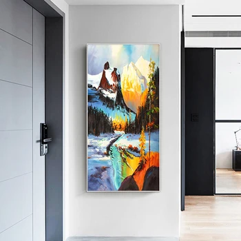 

100% Hand Painted Abstract scenery Oil Painting On Canvas Wall Art Frameless Picture Decoration For Live Room Home Decor Gift