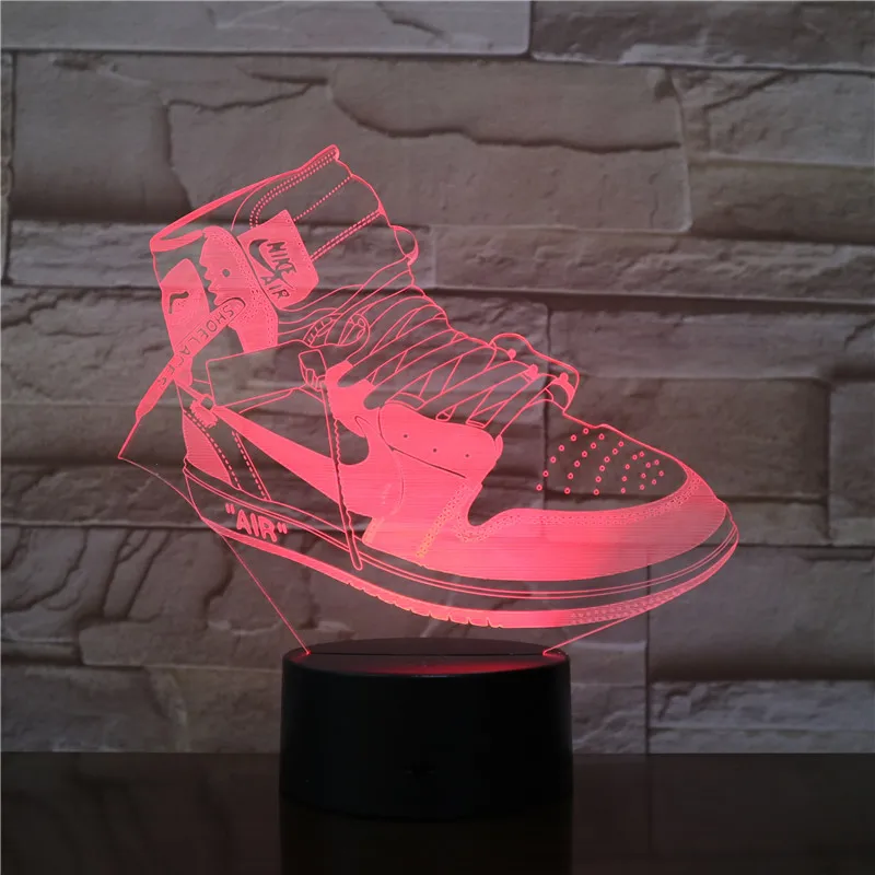 7 красочных USB кроссовок обувь 3D лампа Дети Спальня сна Lig красочные USB кроссовки обувь 3D лампа дети спальня свет сна светодиодный Ta